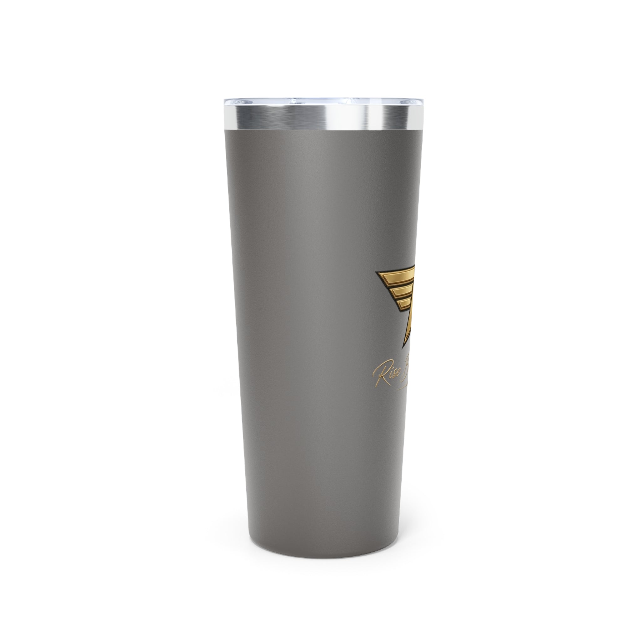 22oz Insulated Tumbler — Matte Black Copper Vacuum with Gold “TM” Rise Beyond Limits Logo